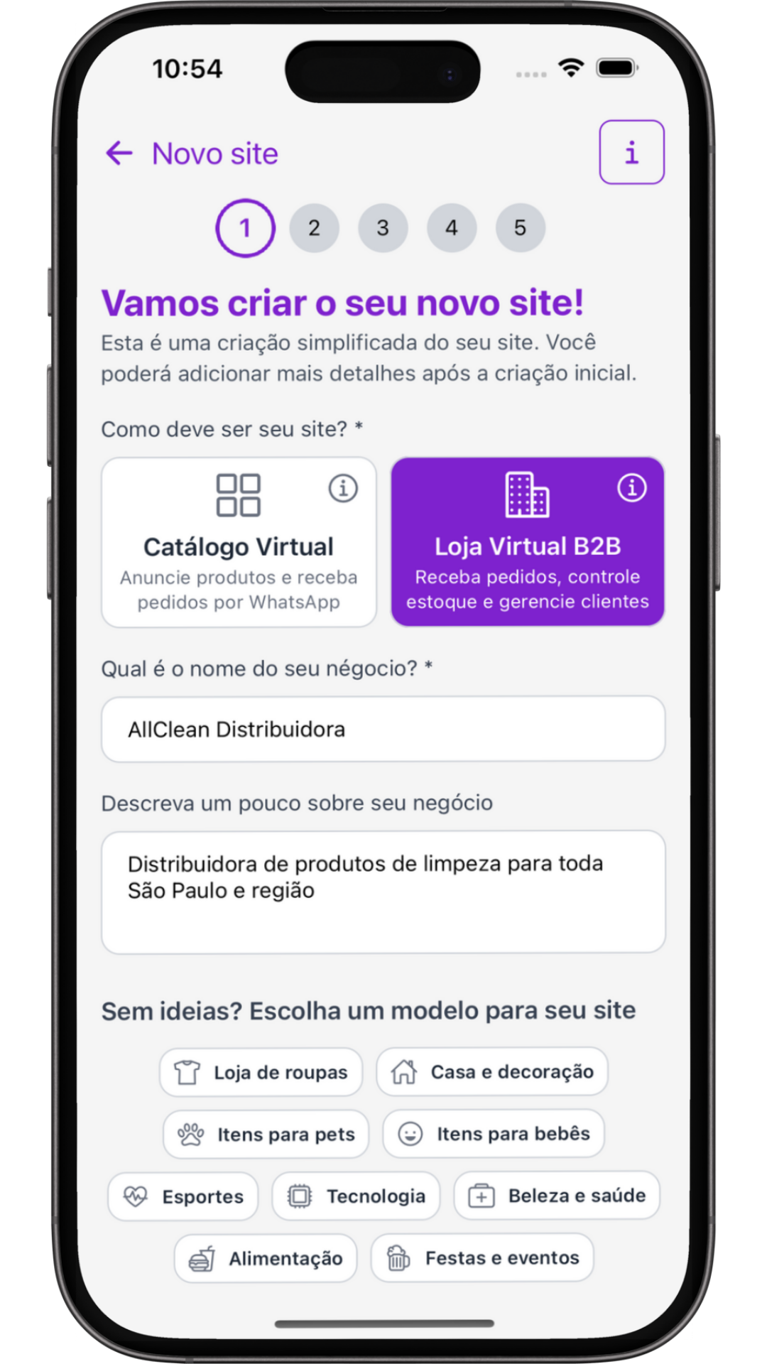 Crie seu site e comece a vender